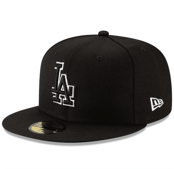 GORRA AJUSTADA NEW ERA B-DUB 59FIFTY DE LOS ANGELES DODGERS, COLOR NEGRO