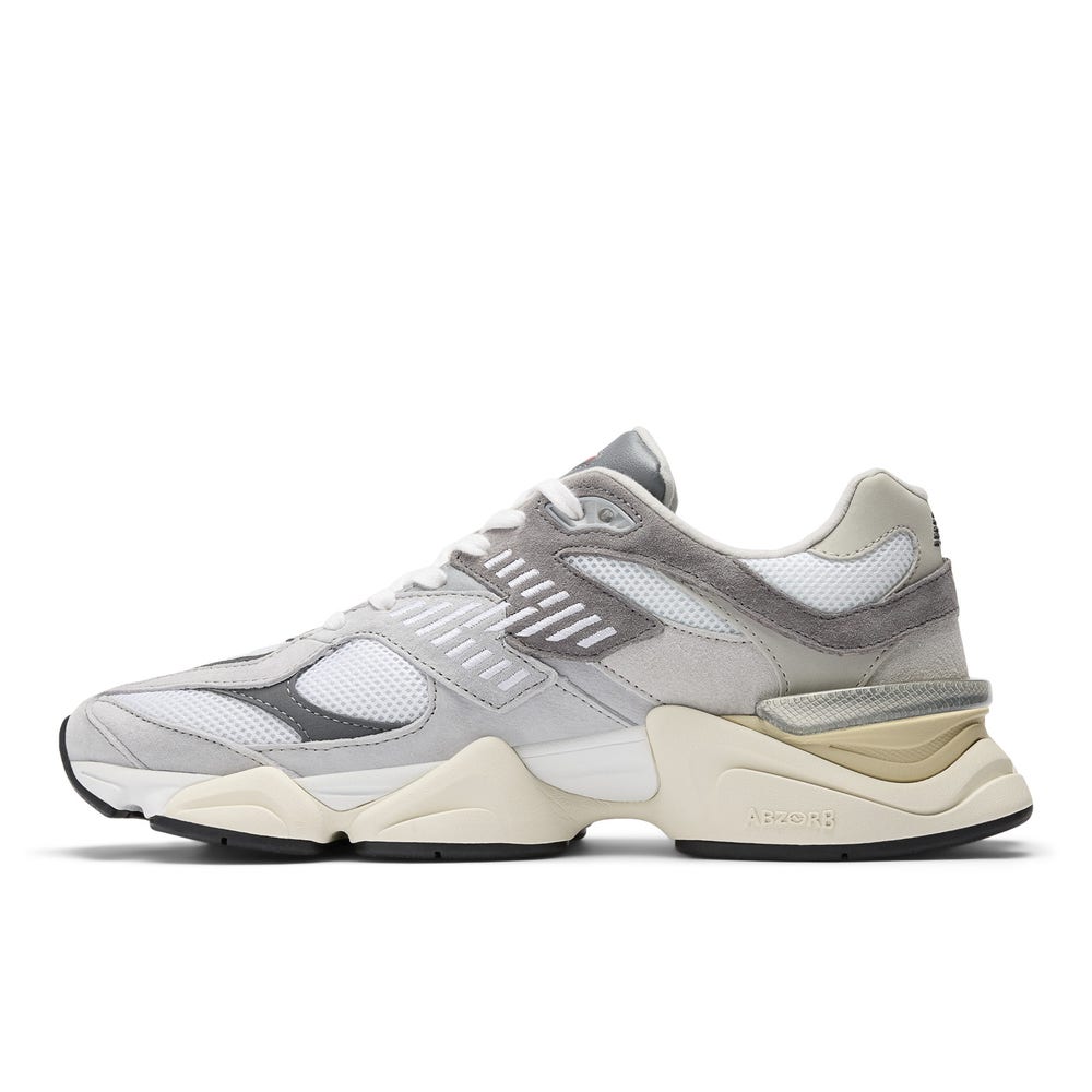 New Balance 9060 Grey/Cream Trainer - Imagen 2